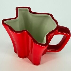 Texas State Shaped Red Ceramic Coffee Mug Lone Star State